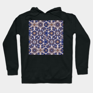 Beige, blue pattern Hoodie